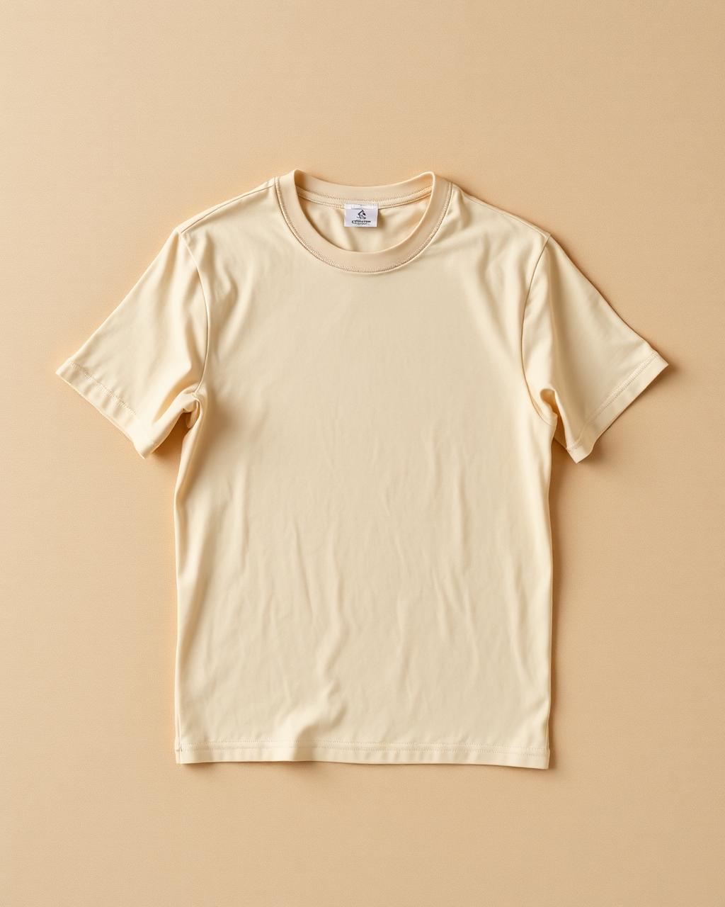 Beżowy t-shirt mRUF z ciężkiej bawełny